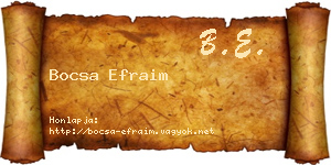Bocsa Efraim névjegykártya